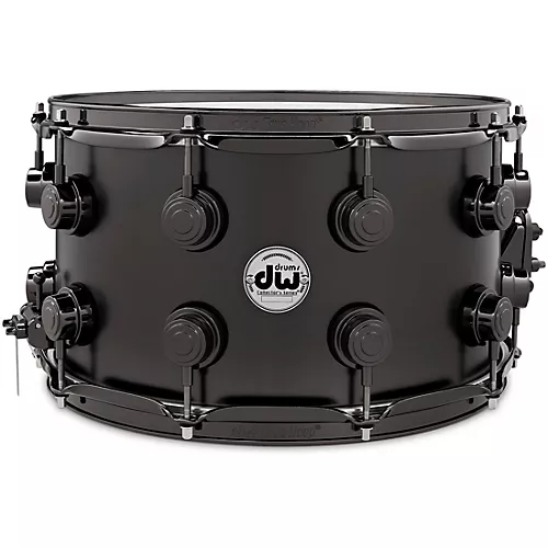 DW Collector's Series Satin Black Over Brass Snare Drum With Black Nickel Hardware 13 x 7 in.