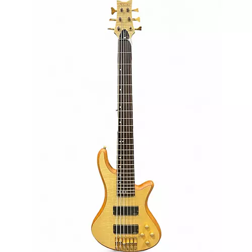 Used Schecter Guitar Research Stiletto Custom 6 String Natural Electric Bass Guitar Natural