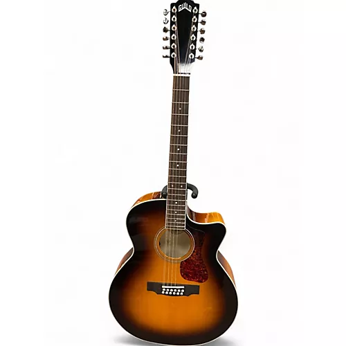 Used Guild F2512CE 2 Color Sunburst 12 String Acoustic Electric Guitar 2 Color Sunburst