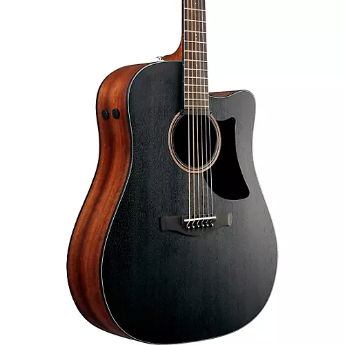 Ibanez AAD190CE Advanced Cutaway All-Okoume Dreadnought Acoustic-Electric Guitar Weathered Black