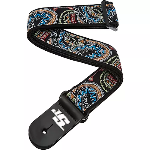 D'Addario Joe Satriani Nylon Guitar Strap Black/Red/Green Snakes Mosaic