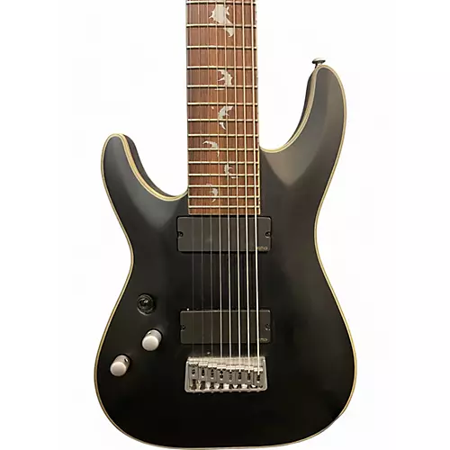 Used Schecter Guitar Research Damien Platinum Left Handed Flat Black Electric Guitar Flat Black