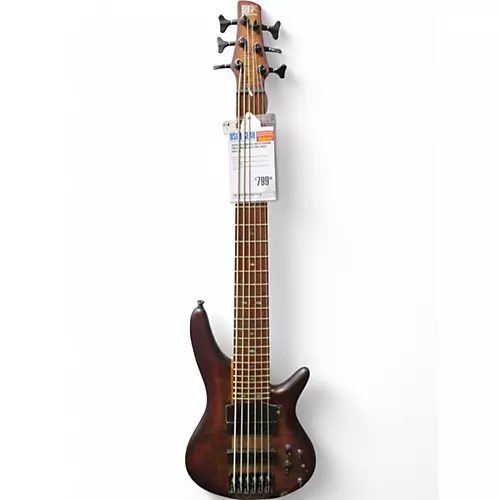 Used 2018 Ibanez SR876 Brown Topaz Burst Electric Bass Guitar Brown Topaz Burst