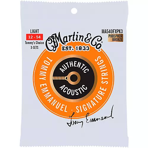 Martin Authentic Acoustic Flexible Core Guitar Strings 3-Pack Light (12-54)