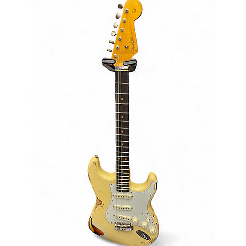Used 2024 Fender CUSTOM SHOP 61 STRATOCASTER REISSUE  AGED VINTAGE WHITE HEAVY RELIC Solid Body Electric Guitar AGED VINTAGE WHITE HEAVY RELIC