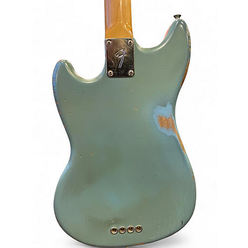 Used Fender Justin Meldal-Johnsen Road Worn Mustang Faded Daphne Blue Electric Bass Guitar Faded Daphne Blue