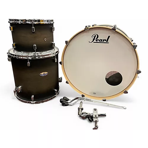 Used Pearl 3 Piece Decade Satin Black Burst Drum Kit Satin Black Burst