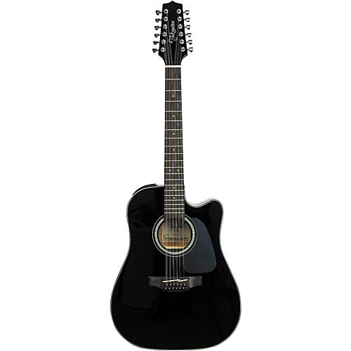 Takamine G Series GD30CE-12 Dreadnought 12-String Acoustic-Electric Guitar Black