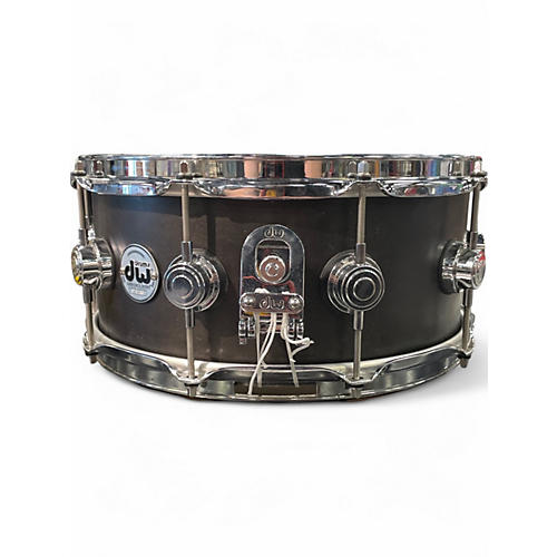 Used DW 14X6.5 Collector's Series Maple Snare Ebony Satin Drum Ebony Satin 213
