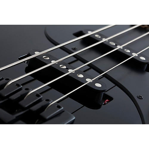 Schecter Guitar Research J-4 Rosewood Fingerboard Electric Bass Gloss Black Black Pickguard