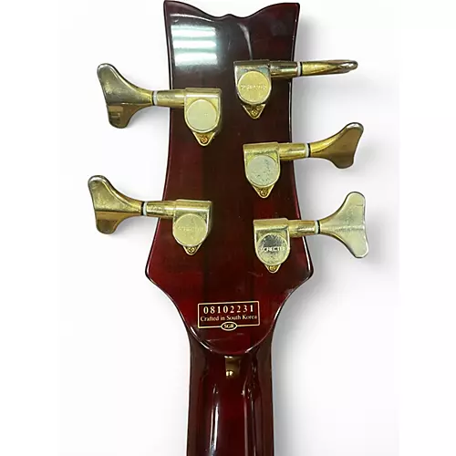 Used Schecter Guitar Research Diamond Series Stiletto Elite 5 Amber Electric Bass Guitar Amber