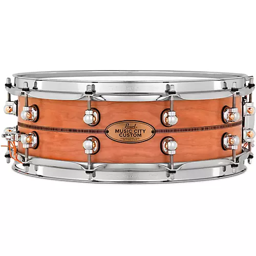 Pearl Music City Custom Solid Shell Snare Cherry with Kingwood Center Inlay 14 x 5 in.