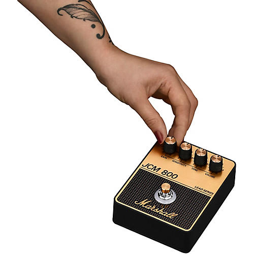 Marshall JCM800 Gain and Distortion Effects Pedal Black and Gold