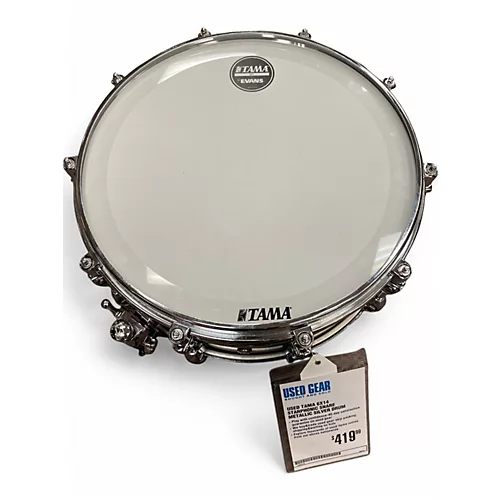 Used TAMA 6X14 Starphonic Snare Metallic Silver Drum Metallic Silver 13
