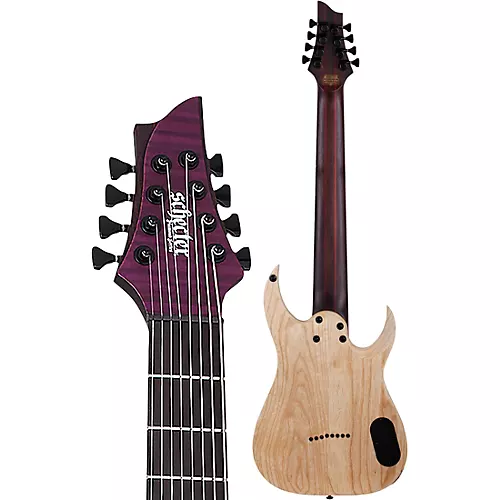 Schecter Guitar Research John Browne Tao-8 Left-Handed Electric Guitar Satin Trans Purple