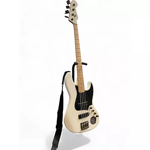 Used Squier Contemporary Active Jazz Bass White Electric Bass Guitar White