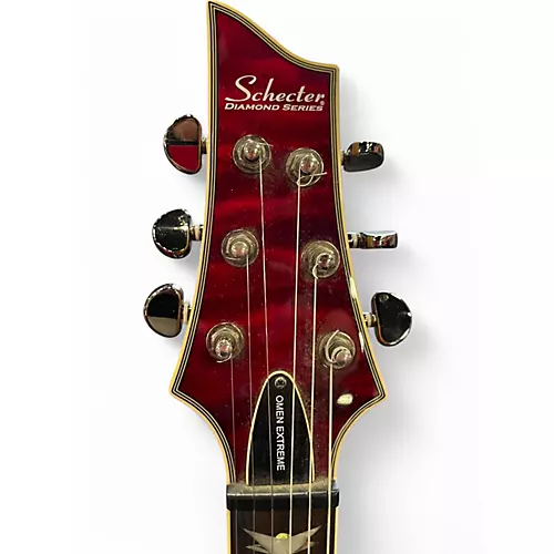 Used Schecter Guitar Research Diamond Series PT Left Handed Black Cherry Electric Guitar Black Cherry