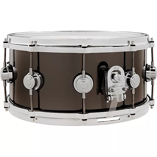 DW Collector's Series Black Nickel Over Brass Snare Drum With Die-Cast Hoops 14 x 8 in. Black Nickel Over Brass