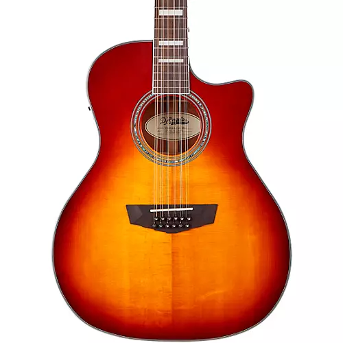 D'Angelico Premier Series Fulton Cutaway Grand Auditorium 12-string Acoustic-Electric Guitar Iced Tea Burst