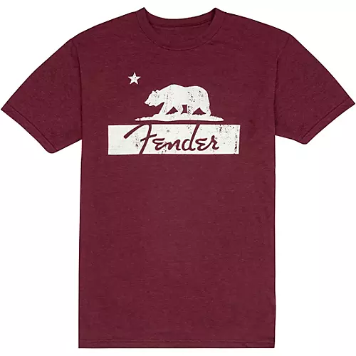 Fender Burgundy Bear Unisex T-Shirt Large Burgundy