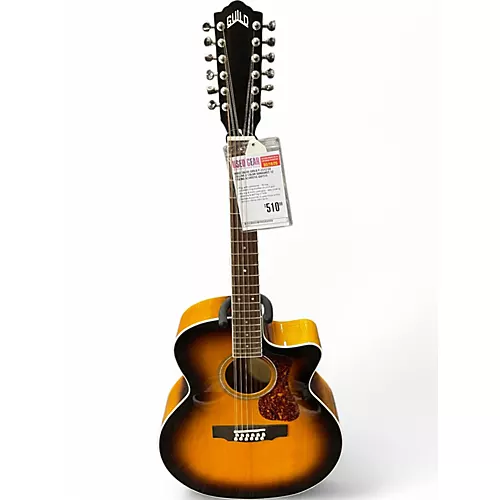 Used 2010s Guild F-2512 CE Deluxe 2 Color Sunburst 12 String Acoustic Guitar 2 Color Sunburst