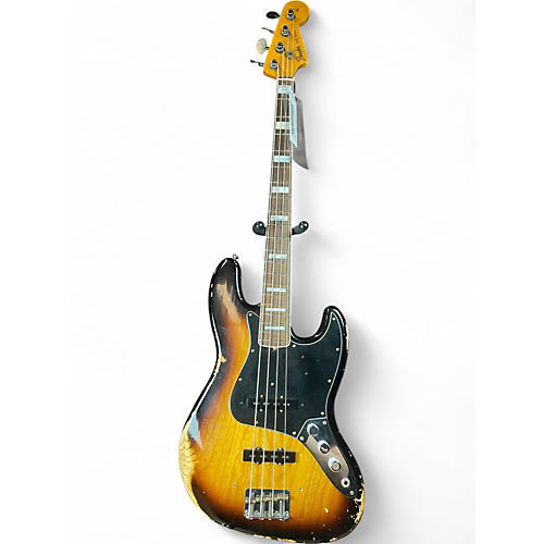 Used Fender LTD CUSTOM JAZZ BASS HREL 3 Color Sunburst Electric Bass Guitar 3 Color Sunburst