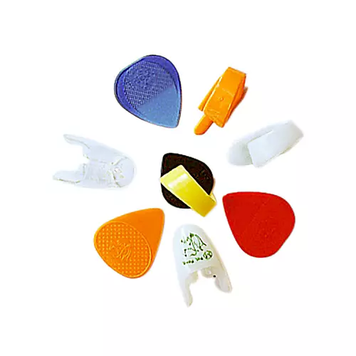 Fred Kelly Picks Variety Bag Guitar Picks 8pcs: 1 Bumblebee, 2 Freedom Fingers, 1 Speed, 1 Slick & 3 Flat Picks