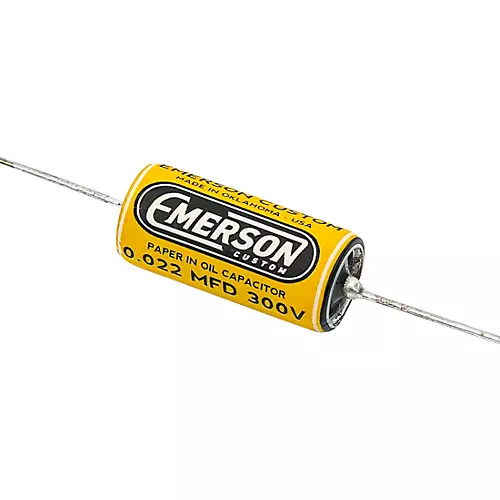 Allparts Allparts Emerson Custom Paper-in-Oil Capacitors 0.022uf Yellow & Cream, Single