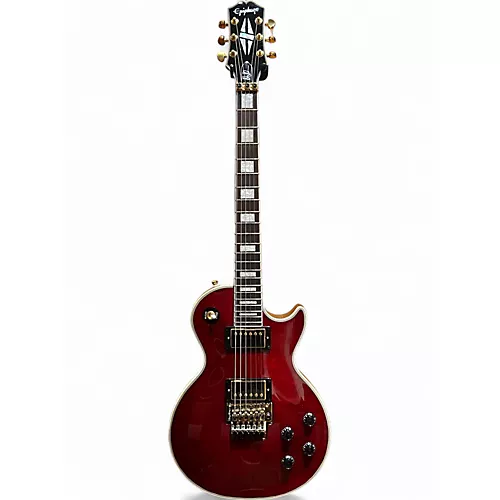 Used Epiphone Alex Lifeson Les Paul Custom Axcess Ruby Solid Body Electric Guitar Ruby