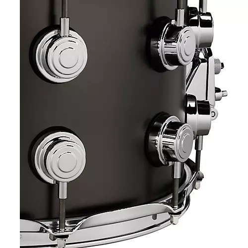 DW Collector's Series Satin Black Over Brass Snare Drum With Chrome Hardware 14 x 6.5 in.