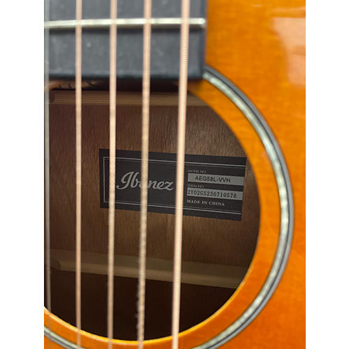 Used Ibanez AEG58L Vintage Sunburst Acoustic Electric Guitar Vintage Sunburst