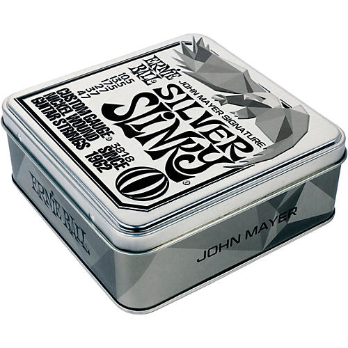 Ernie Ball John Mayer Silver Slinky Nickel Wound Electric Guitar Strings 3-Pack Tin 10.5 - 47