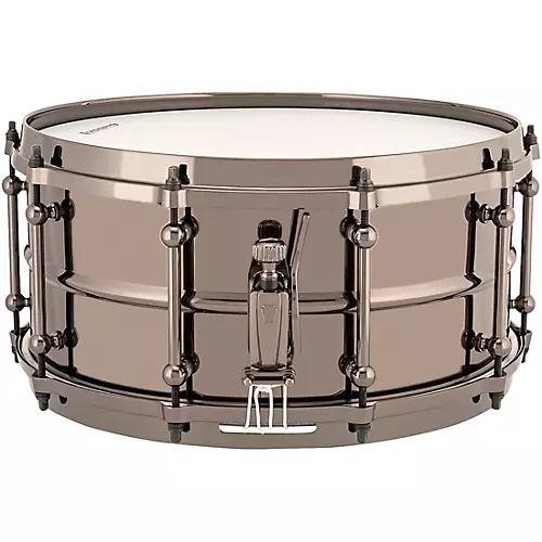 Ludwig Universal Series Black Brass Snare Drum with Black Nickel Die-Cast Hoops 14 x 6.5 in.