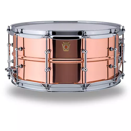 Ludwig Copper Phonic Smooth Snare Drum 14 x 6.5 in. Raw Smooth Finish with Imperial Lugs