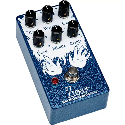 EarthQuaker Devices Zoar Dynamic Audio Grinder Distortion Effects Pedal Blue and White