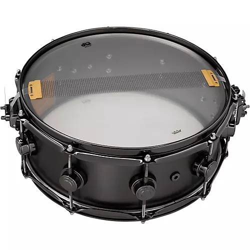 DW Collector's Series Satin Black Over Brass Snare Drum With Black Nickel Hardware 13 x 7 in.