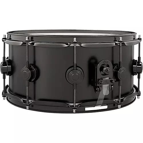 DW Collector's Series Satin Black Over Brass Snare Drum With Black Nickel Hardware 13 x 7 in.