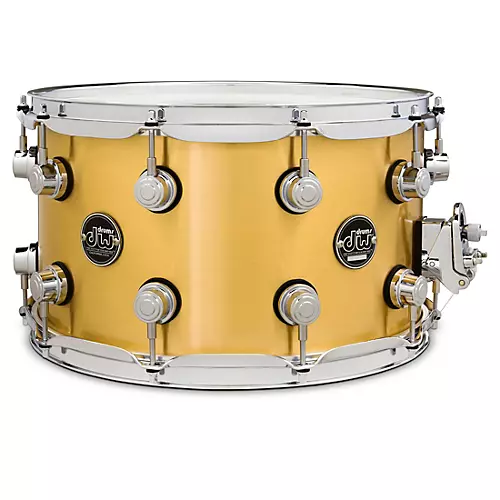 DW Performance Series 1 mm Polished Brass Snare Drum 14 x 6.5 in.