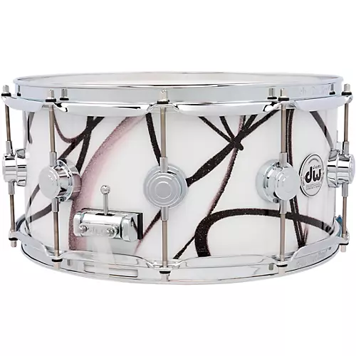 DW Collector's SSC Maple Finish Ply Snare Drum 14 x 6.5 in. White Glass Contrail Finish Ply