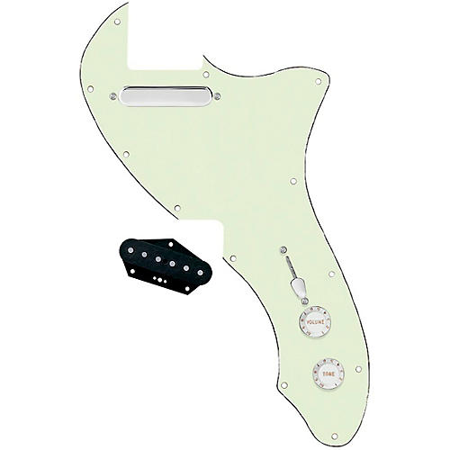 920D Custom 72 Thinline Tele Single Coil Loaded Pickguard With Texas Grit Pickups and Black Knobs Black Pearl