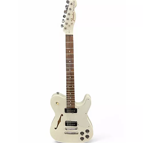 Used Fender JA90 Jim Adkins Thinline Telecaster Alpine White Hollow Body Electric Guitar Alpine White