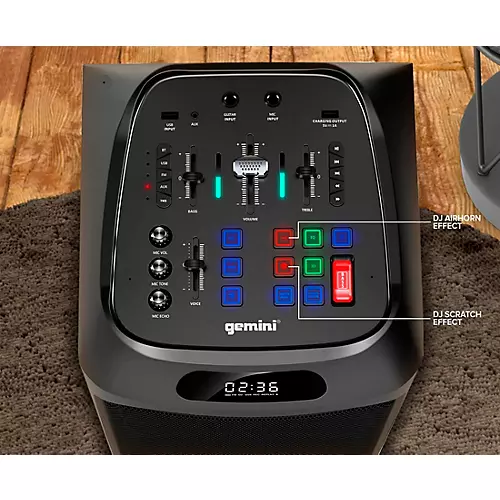 Gemini GHK-2800 Bluetooth Speaker System With LED Party Lighting