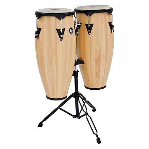 Open-Box City Wood Conga Set w/ Double Stand Condition 1 - Mint Natural Wood 10 and 11 in.