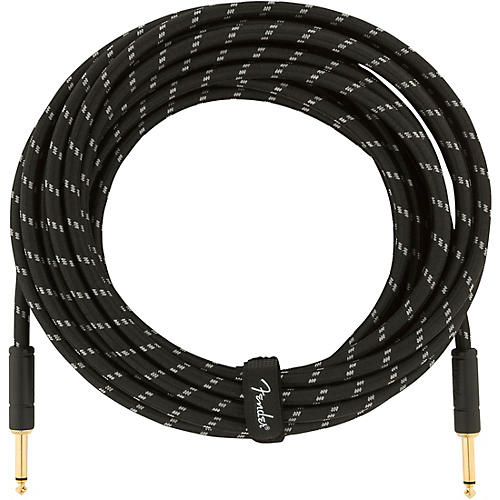 Fender Deluxe Series Straight to Straight Instrument Cable 25 ft. Black Tweed