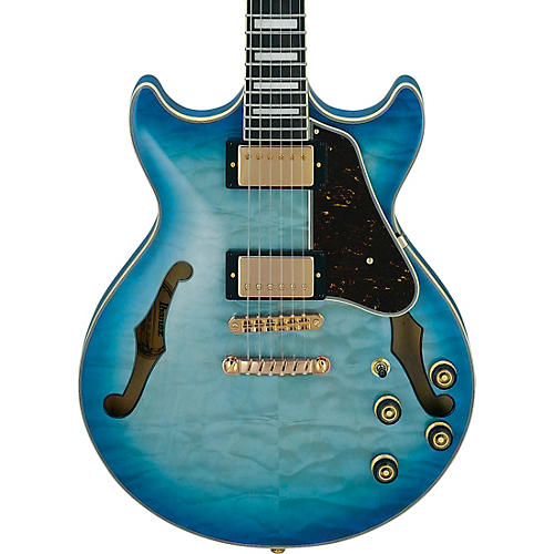 Ibanez AM93QM Artcore Expressionist Series Electric Guitar Jet Blue Burst
