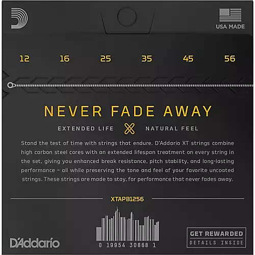 D'Addario XT Acoustic Phosphor Bronze Strings, Light Top/Medium Bottom, 12-56