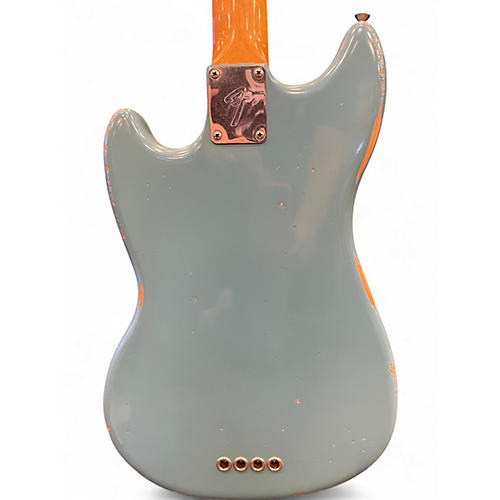 Used Fender Justin Meldal-Johnsen Road Worn Mustang Bass Daphne Blue Electric Bass Guitar Daphne Blue