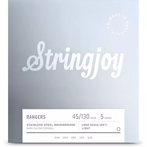 Stringjoy Rangers 5 String Long Scale Stainless Steel Bass Guitar Strings 45 - 130