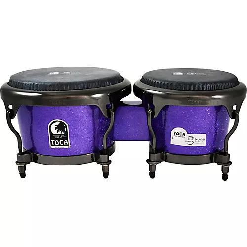 Toca Jimmie Morales Signature Series Purple Sparkle Bongos 7 and 8.5 in. Purple Sparkle