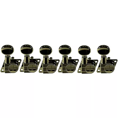 Kluson 6-In-Line Non-Locking Revolution Series F-Mount Tuning Machines With Staggered Posts Nickel